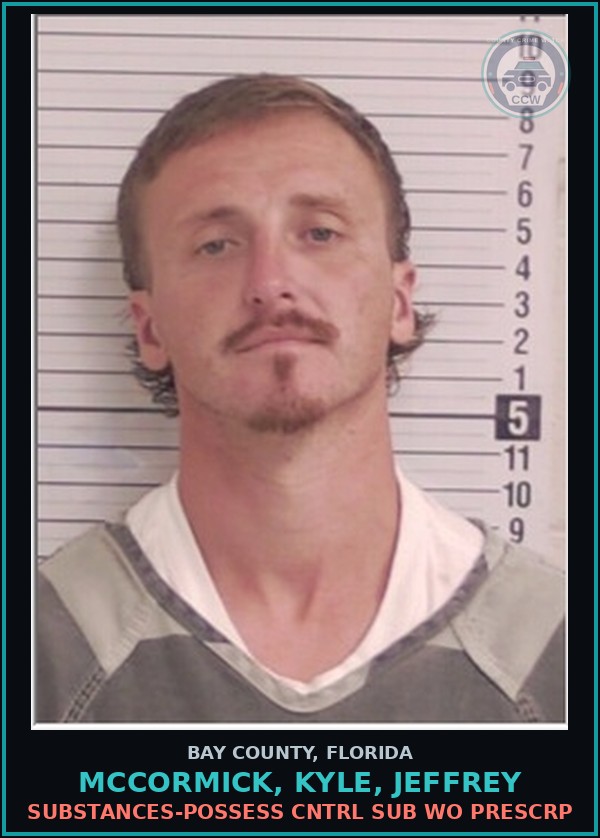 Booking mugshot of MCCORMICK, KYLE, JEFFREY in Bay County