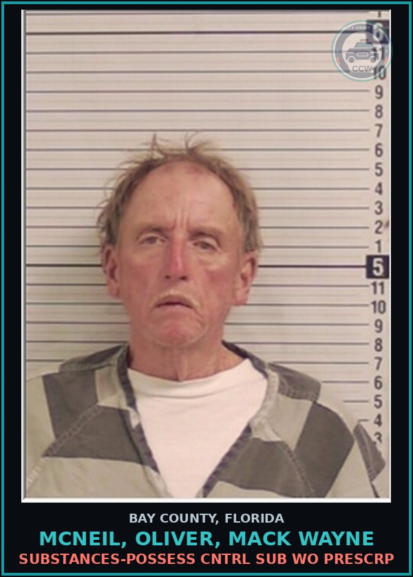 Booking mugshot of MCNEIL, OLIVER, MACK WAYNE in Bay County