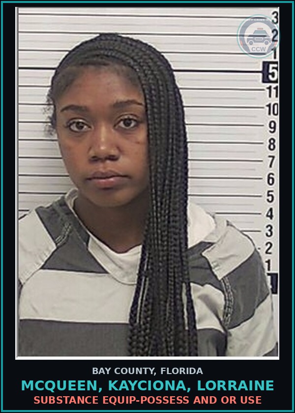 Booking mugshot of MCQUEEN, KAYCIONA, LORRAINE in Bay County
