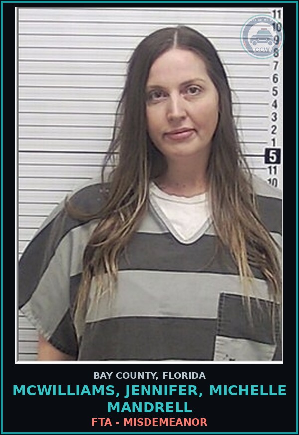Booking mugshot of MCWILLIAMS, JENNIFER, MICHELLE MANDRELL in Bay County