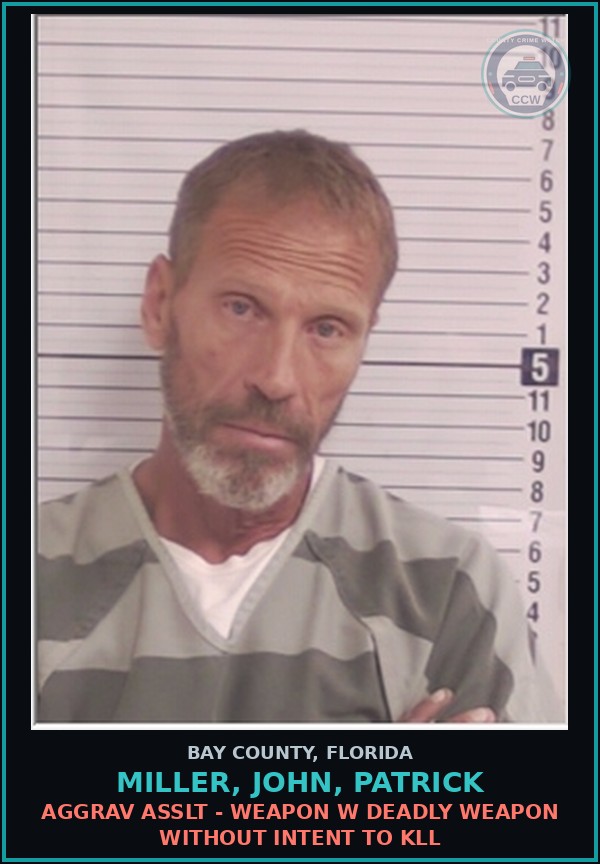 Booking mugshot of MILLER, JOHN, PATRICK in Bay County