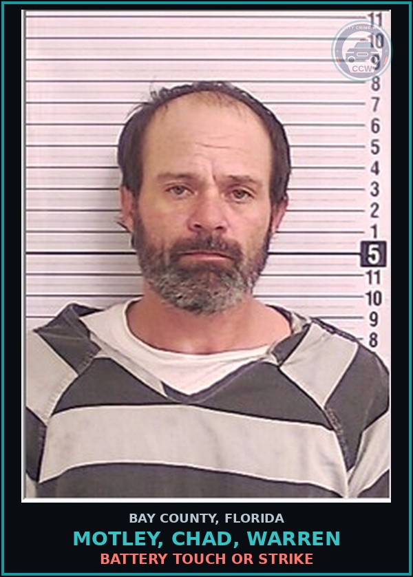 Booking mugshot of MOTLEY, CHAD, WARREN in Bay County