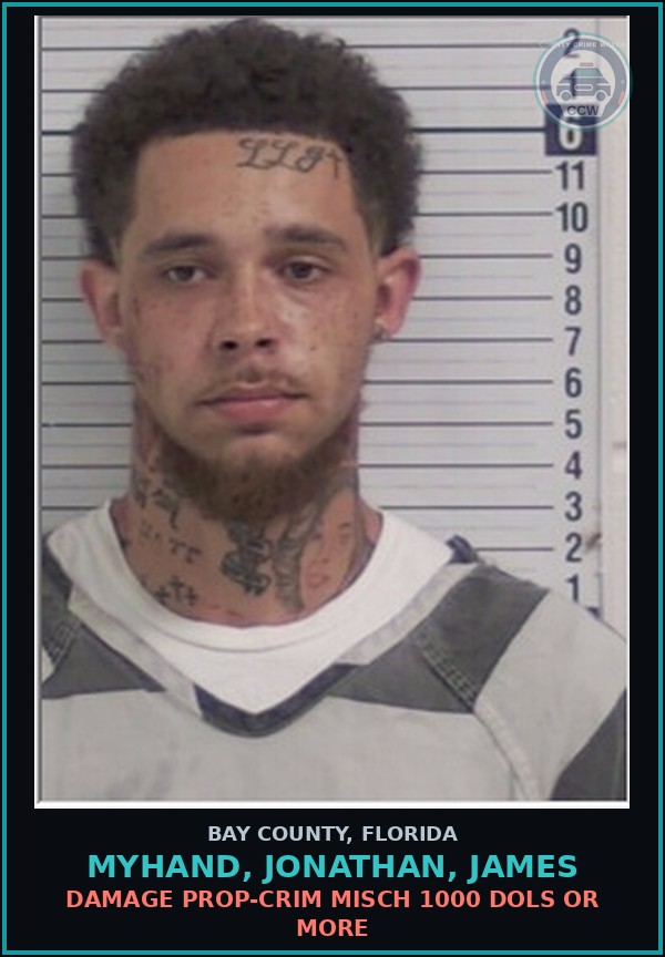 Booking mugshot of MYHAND, JONATHAN, JAMES in Bay County
