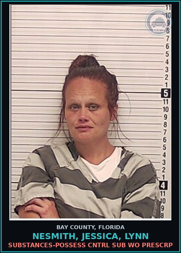 Booking mugshot of NESMITH, JESSICA, LYNN in Bay County