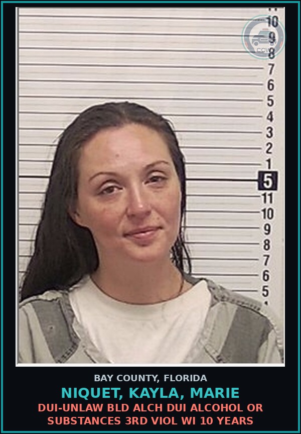 Booking mugshot of NIQUET, KAYLA, MARIE in Bay County