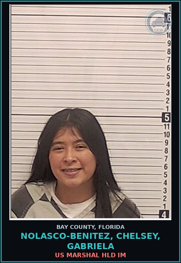 Booking mugshot of NOLASCO-BENITEZ, CHELSEY, GABRIELA in Bay County