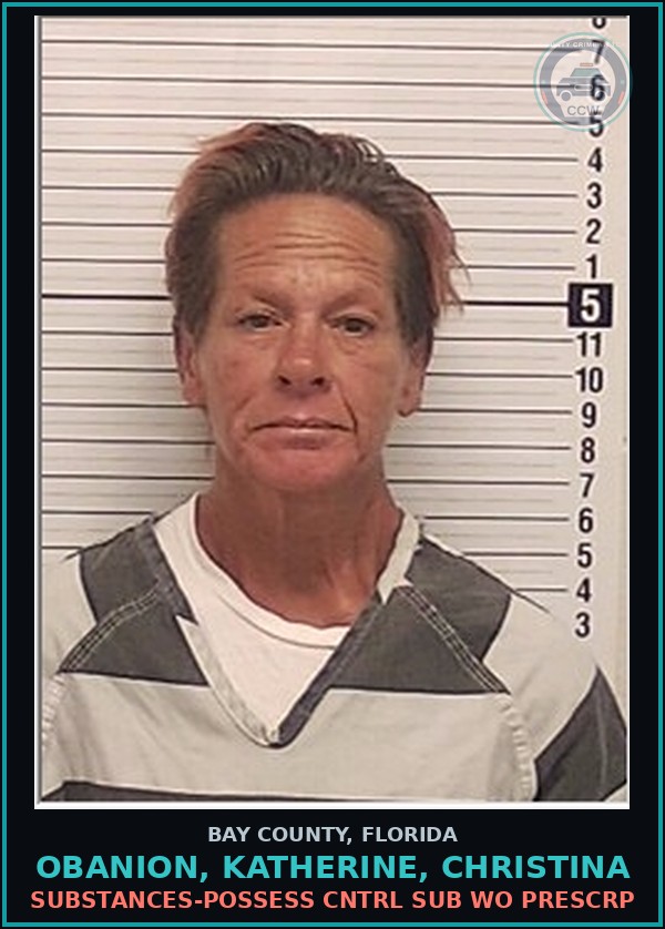 Booking mugshot of OBANION, KATHERINE, CHRISTINA in Bay County