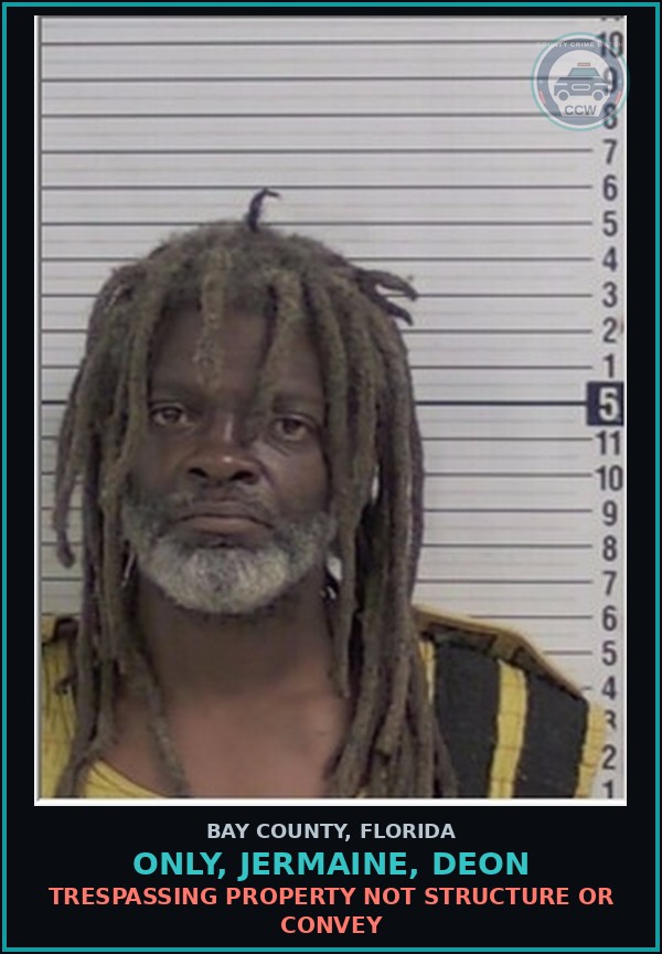 Booking mugshot of ONLY, JERMAINE, DEON in Bay County