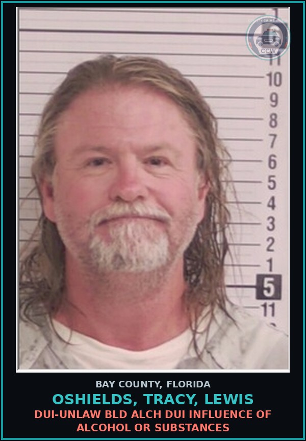 Booking mugshot of OSHIELDS, TRACY, LEWIS in Bay County