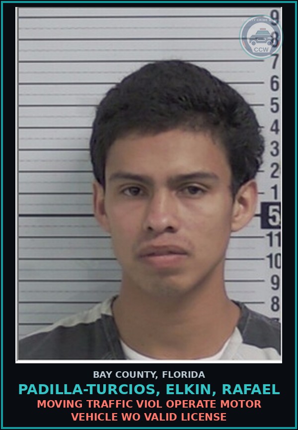 Booking mugshot of PADILLA-TURCIOS, ELKIN, RAFAEL in Bay County