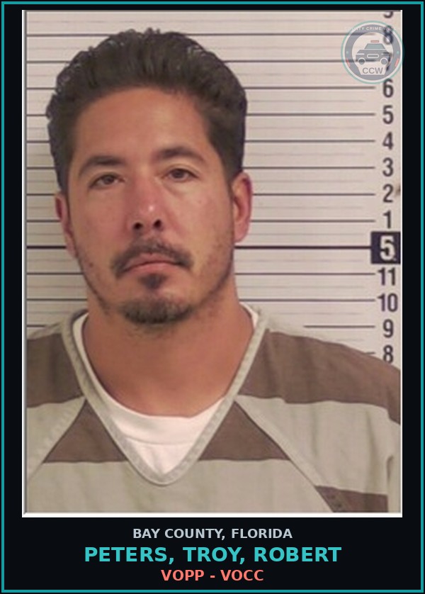 Booking mugshot of PETERS, TROY, ROBERT in Bay County