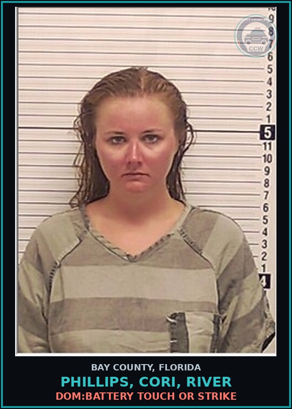 Booking mugshot of PHILLIPS, CORI, RIVER in Bay County