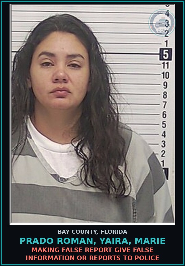 Booking mugshot of PRADO ROMAN, YAIRA, MARIE in Bay County