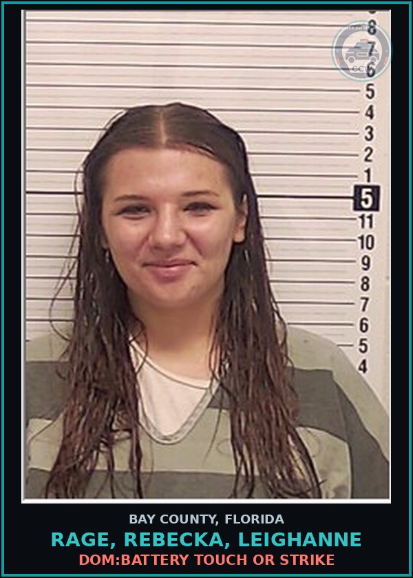 Booking mugshot of RAGE, REBECKA, LEIGHANNE in Bay County