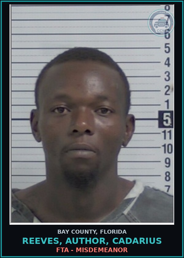 Booking mugshot of REEVES, AUTHOR, CADARIUS in Bay County
