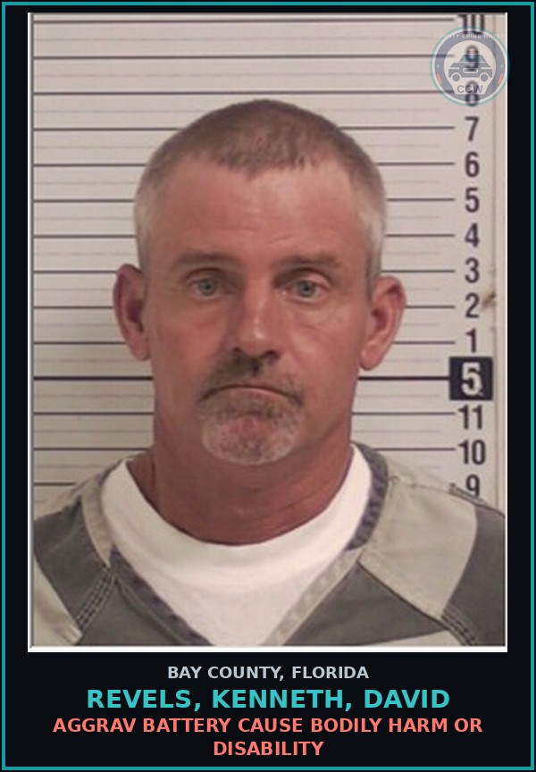 Booking mugshot of REVELS, KENNETH, DAVID in Bay County