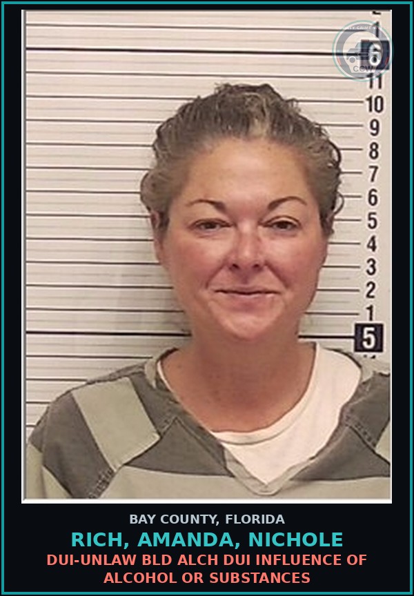 Booking mugshot of RICH, AMANDA, NICHOLE in Bay County