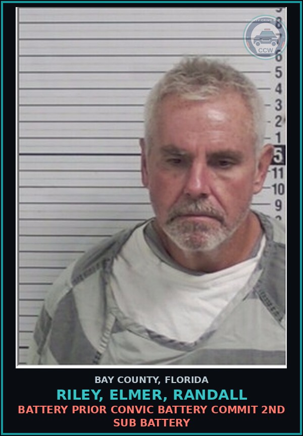 Booking mugshot of RILEY, ELMER, RANDALL in Bay County
