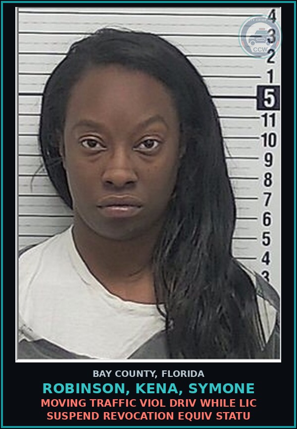 Booking mugshot of ROBINSON, KENA, SYMONE in Bay County
