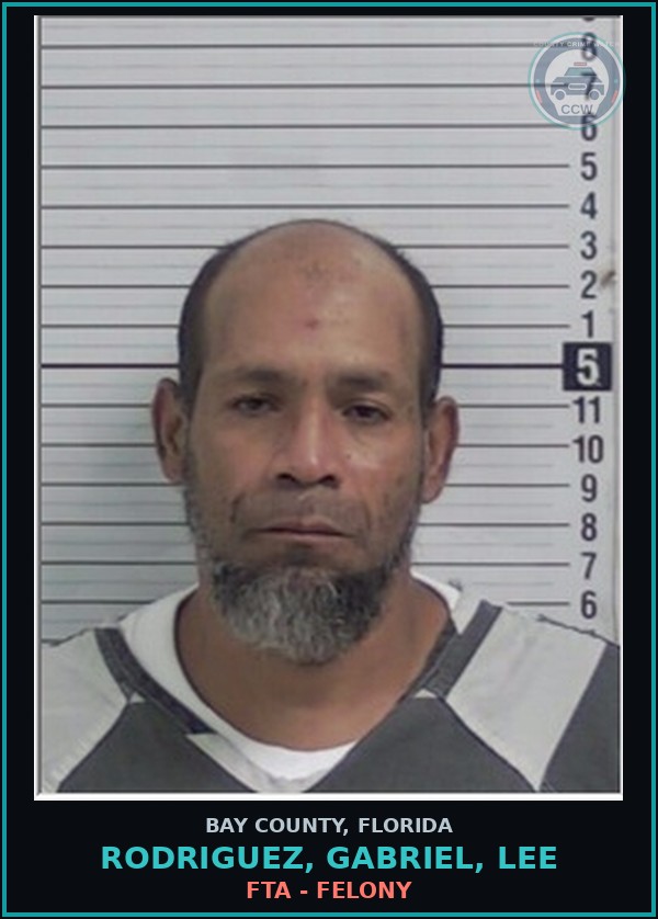 Booking mugshot of RODRIGUEZ, GABRIEL, LEE in Bay County