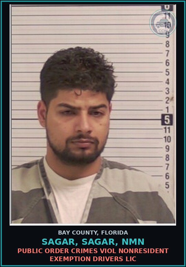 Booking mugshot of SAGAR, SAGAR, NMN in Bay County