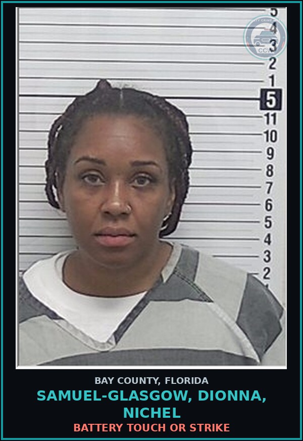 Booking mugshot of SAMUEL-GLASGOW, DIONNA, NICHEL in Bay County