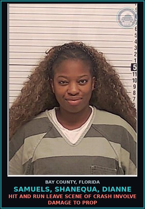 Booking mugshot of SAMUELS, SHANEQUA, DIANNE in Bay County
