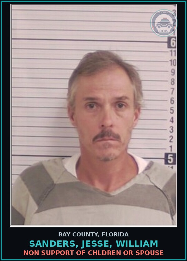 Booking mugshot of SANDERS, JESSE, WILLIAM in Bay County