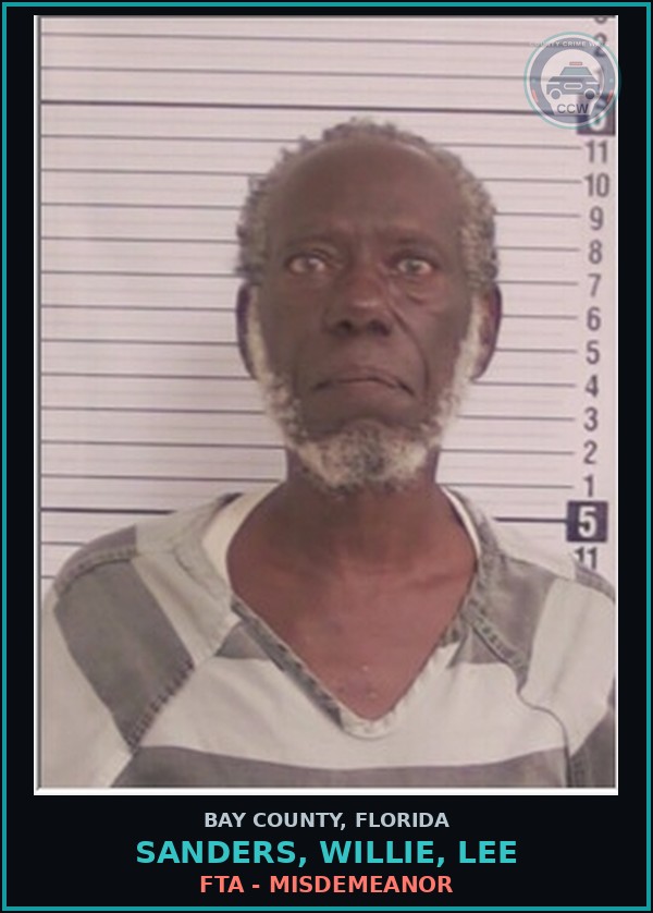 Booking mugshot of SANDERS, WILLIE, LEE in Bay County
