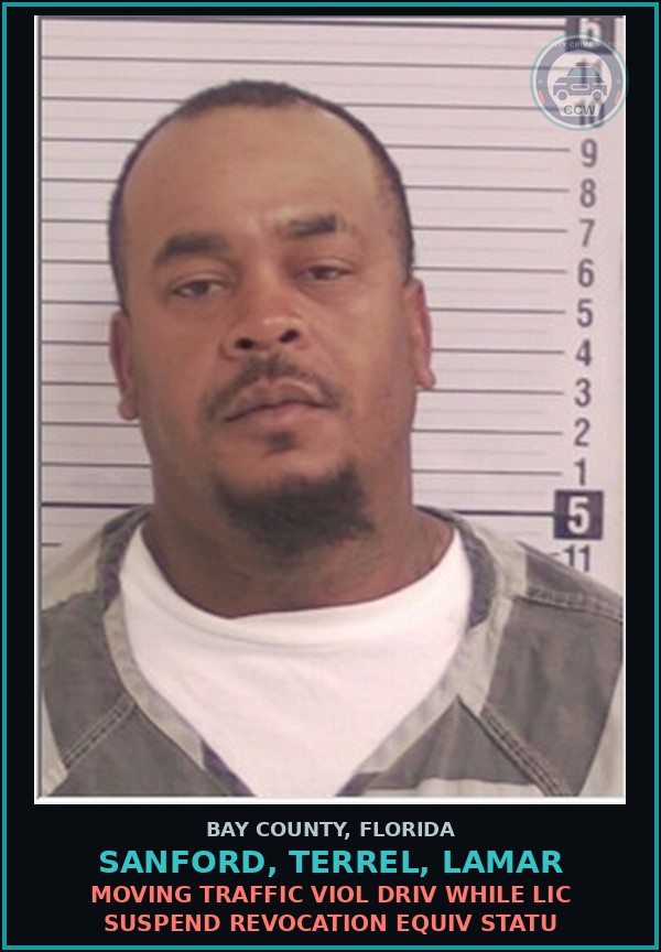 Booking mugshot of SANFORD, TERREL, LAMAR in Bay County