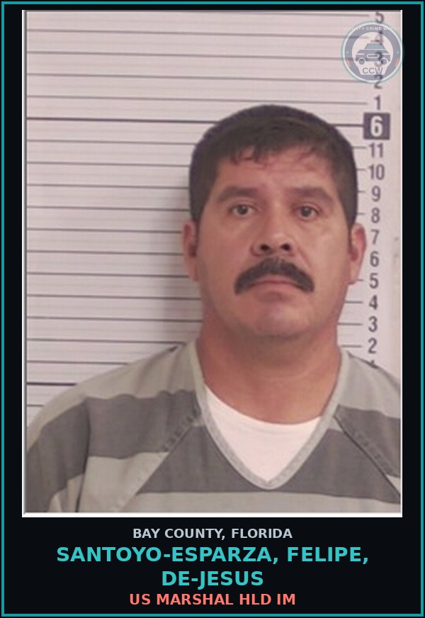 Booking mugshot of SANTOYO-ESPARZA, FELIPE, DE-JESUS in Bay County