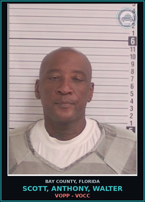 Booking mugshot of SCOTT, ANTHONY, WALTER in Bay County