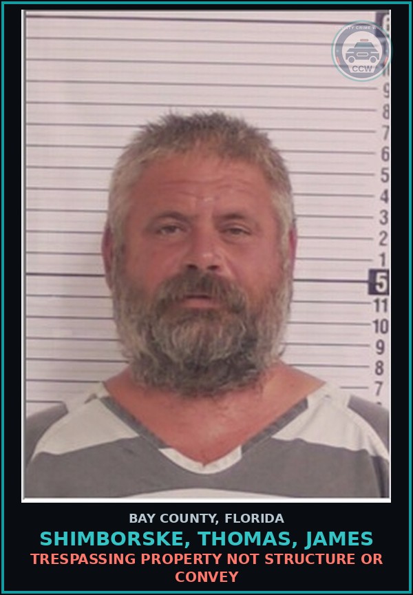 Booking mugshot of SHIMBORSKE, THOMAS, JAMES in Bay County