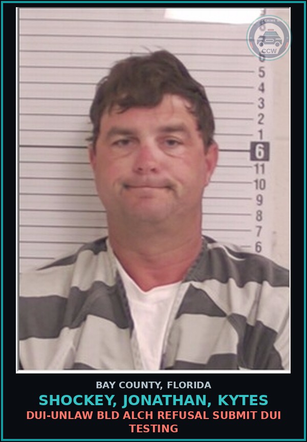 Booking mugshot of SHOCKEY, JONATHAN, KYTES in Bay County