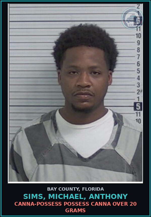 Booking mugshot of SIMS, MICHAEL, ANTHONY in Bay County