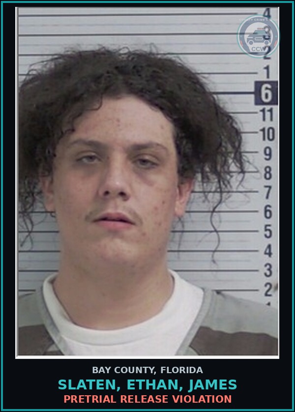Booking mugshot of SLATEN, ETHAN, JAMES in Bay County