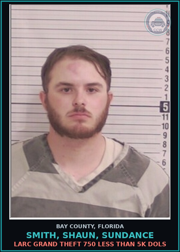 Booking mugshot of SMITH, SHAUN, SUNDANCE in Bay County
