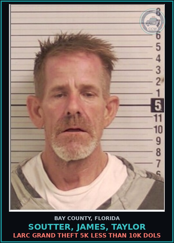 Booking mugshot of SOUTTER, JAMES, TAYLOR in Bay County