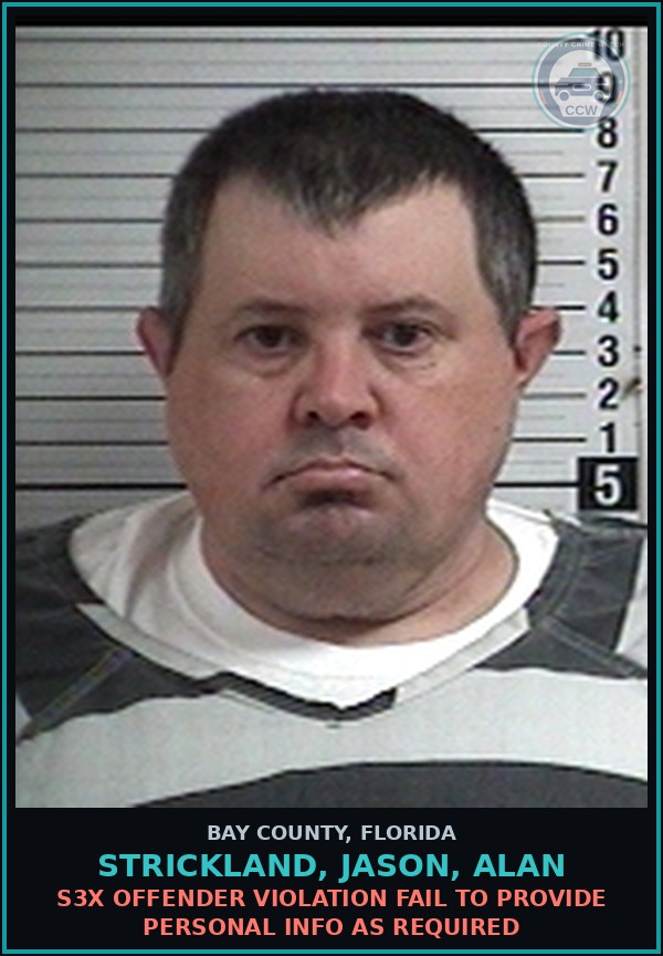 Booking mugshot of STRICKLAND, JASON, ALAN in Bay County