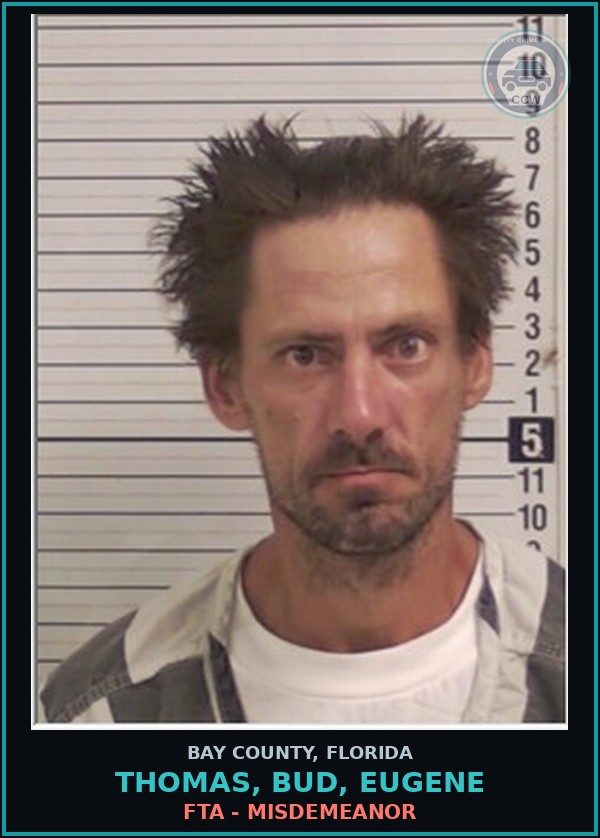 Booking mugshot of THOMAS, BUD, EUGENE in Bay County