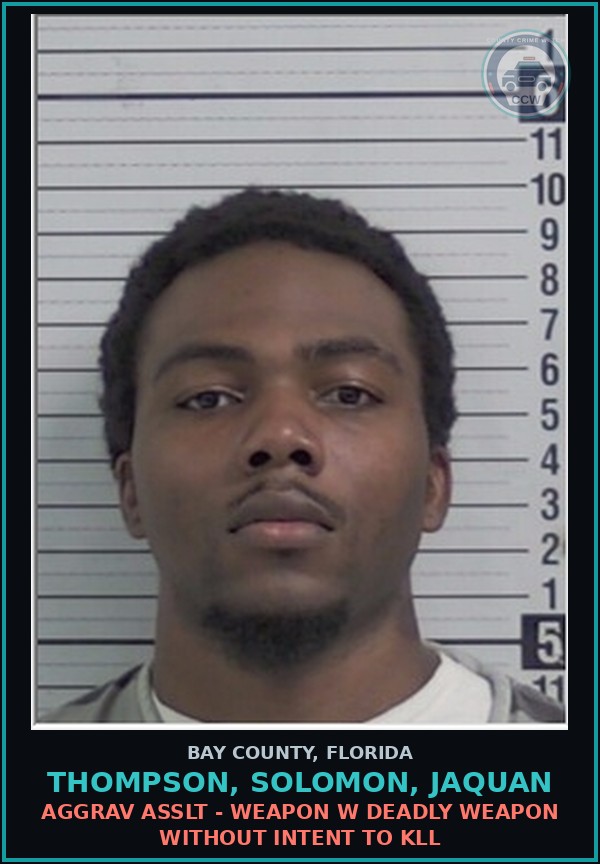 Booking mugshot of THOMPSON, SOLOMON, JAQUAN in Bay County