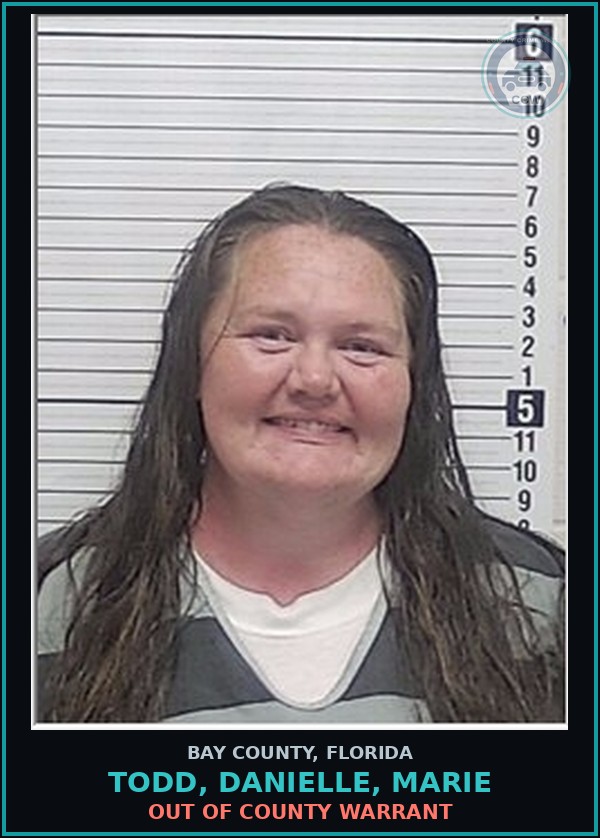 Booking mugshot of TODD, DANIELLE, MARIE in Bay County