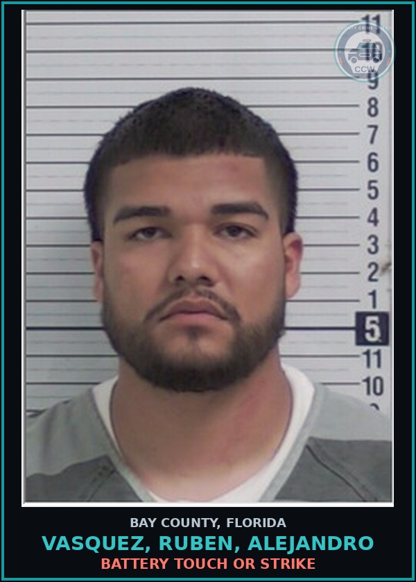 Booking mugshot of VASQUEZ, RUBEN, ALEJANDRO in Bay County