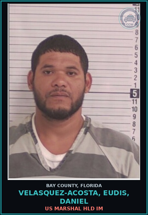 Booking mugshot of VELASQUEZ-ACOSTA, EUDIS, DANIEL in Bay County