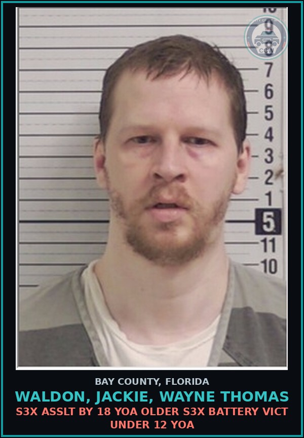 Booking mugshot of WALDON, JACKIE, WAYNE THOMAS in Bay County