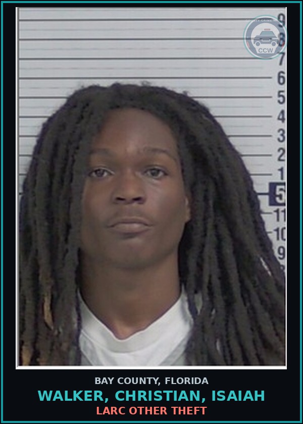 Booking mugshot of WALKER, CHRISTIAN, ISAIAH in Bay County