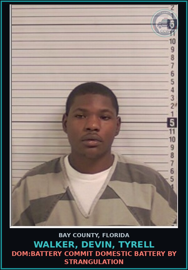 Booking mugshot of WALKER, DEVIN, TYRELL in Bay County