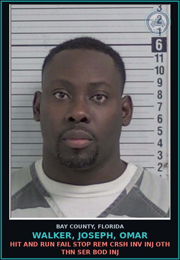 Booking mugshot of WALKER, JOSEPH, OMAR in Bay County