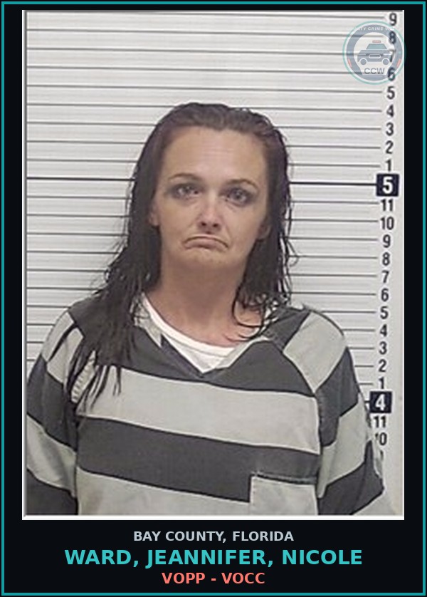 Booking mugshot of WARD, JEANNIFER, NICOLE in Bay County