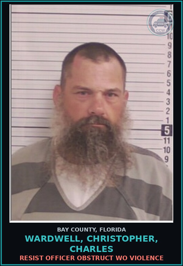 Booking mugshot of WARDWELL, CHRISTOPHER, CHARLES in Bay County